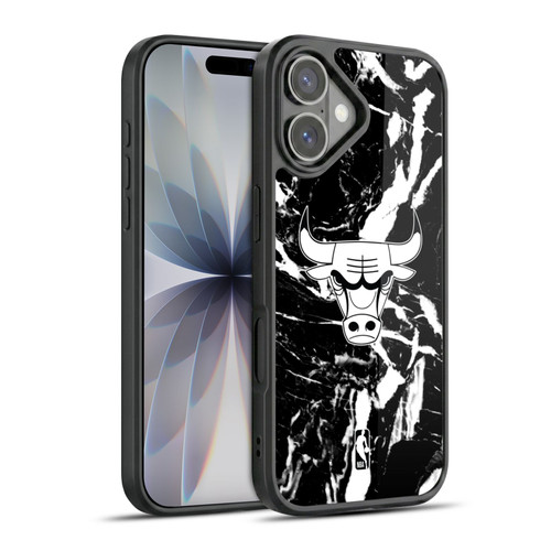 NBA Chicago Bulls Black Marble Gel Armour Case For Apple iPhone 17