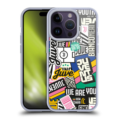 Juventus Football Club Graphic Collection Sticker Pattern Soft Gel Case for Apple iPhone 14 Pro & MagSafe