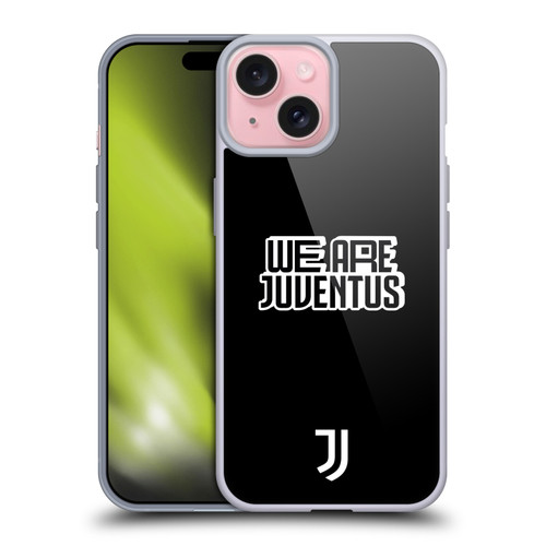 Juventus Football Club Graphic Collection Black & White Soft Gel Case for Apple iPhone 15