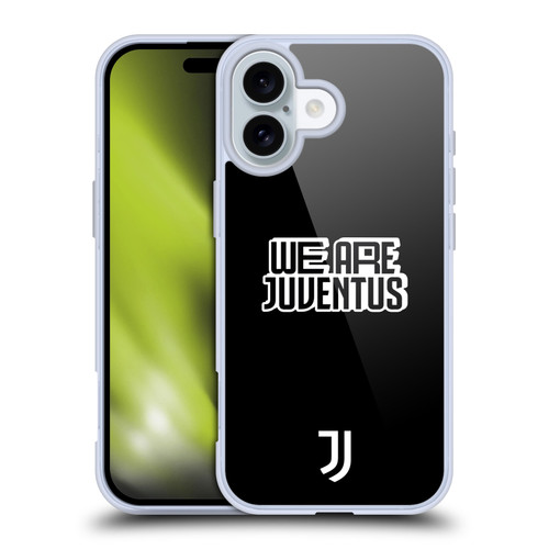 Juventus Football Club Graphic Collection Black & White Soft Gel Case for Apple iPhone 16