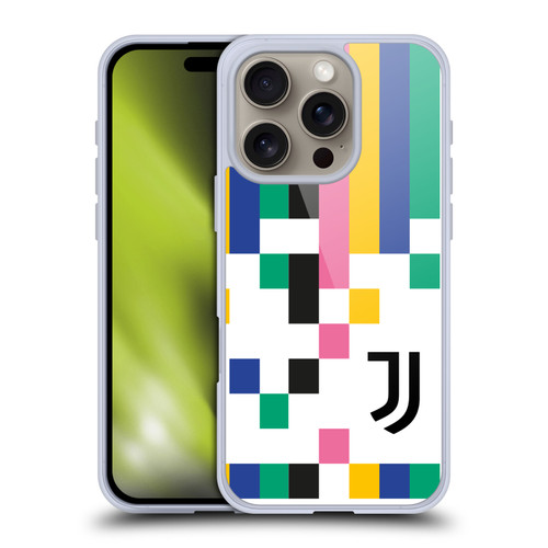 Juventus Football Club Graphic Collection Pixel Pattern Soft Gel Case for Apple iPhone 16 Pro & MagSafe