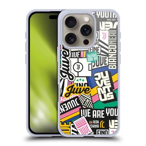 Juventus Football Club Graphic Collection Sticker Pattern Soft Gel Case for Apple iPhone 16 Pro & MagSafe