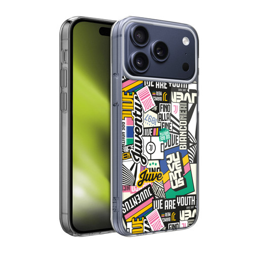 Juventus Football Club Graphic Collection Sticker Pattern Soft Gel Case for Apple iPhone 17 Pro Max