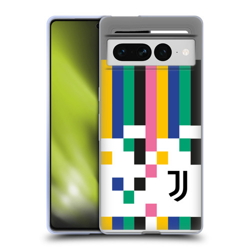 Juventus Football Club Graphic Collection Pixel Pattern Soft Gel Case for Google Pixel 7 Pro