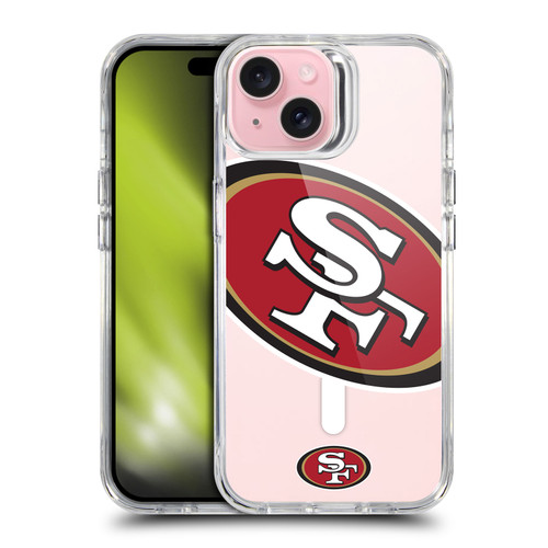NFL San Francisco 49ers Oversized SHOCKPROOF BUMPER CASE COMPATIBLE WITH Apple iPhone 15 & MAGSAFE