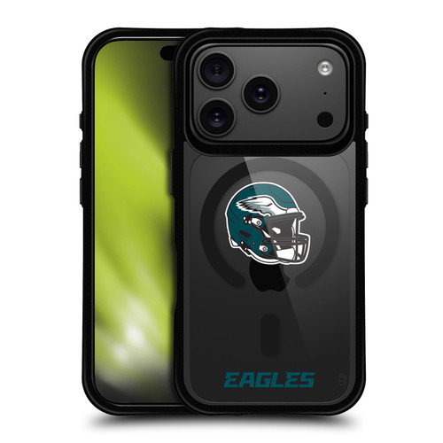 NFL Philadelphia Eagles Helmet Logotype BLACK SHOCKPROOF BUMPER CASE COMPATIBLE WITH Apple iPhone 17 Pro & MAGSAFE