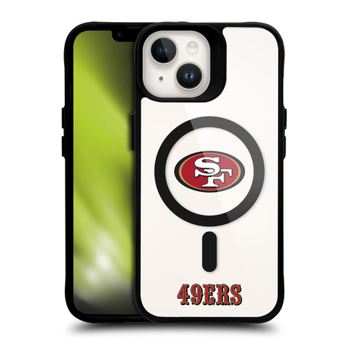 NFL San Francisco 49ers Logo BLACK SHOCKPROOF BUMPER CASE COMPATIBLE WITH Apple iPhone 14 & MAGSAFE