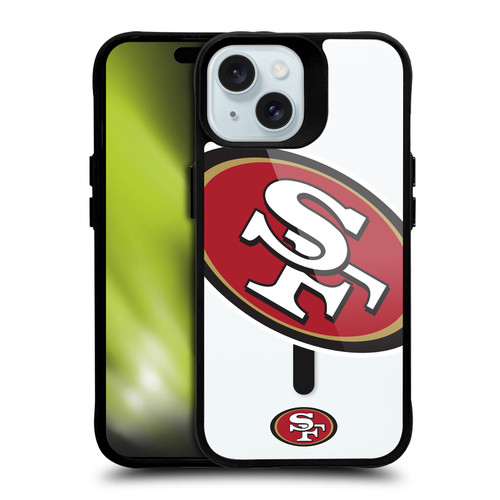 NFL San Francisco 49ers Oversized BLACK SHOCKPROOF BUMPER CASE COMPATIBLE WITH Apple iPhone 15 & MAGSAFE