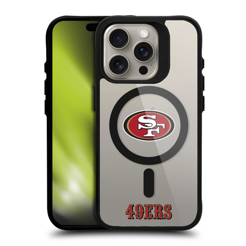NFL San Francisco 49ers Logo BLACK SHOCKPROOF BUMPER CASE COMPATIBLE WITH Apple iPhone 15 Pro & MAGSAFE