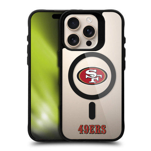 NFL San Francisco 49ers Logo BLACK SHOCKPROOF BUMPER CASE COMPATIBLE WITH Apple iPhone 16 Pro & MAGSAFE