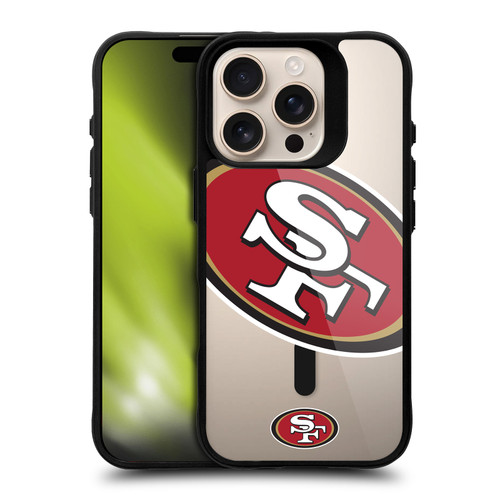 NFL San Francisco 49ers Oversized BLACK SHOCKPROOF BUMPER CASE COMPATIBLE WITH Apple iPhone 16 Pro & MAGSAFE
