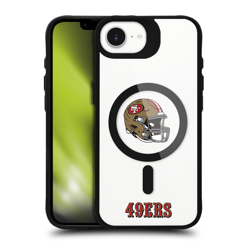 NFL San Francisco 49ers Helmet Logotype BLACK SHOCKPROOF BUMPER CASE COMPATIBLE WITH Apple iPhone 16e / Apple iPhone 17e & MAGSAFE