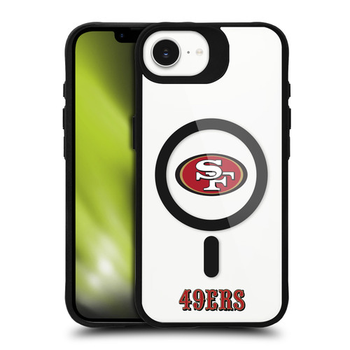 NFL San Francisco 49ers Logo BLACK SHOCKPROOF BUMPER CASE COMPATIBLE WITH Apple iPhone 16e / Apple iPhone 17e & MAGSAFE