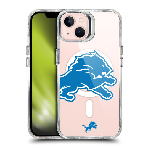 NFL Detroit Lions Oversized SHOCKPROOF BUMPER CASE COMPATIBLE WITH Apple iPhone 13 & MAGSAFE