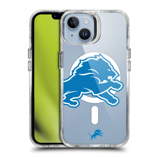 NFL Detroit Lions Oversized SHOCKPROOF BUMPER CASE COMPATIBLE WITH Apple iPhone 14 & MAGSAFE