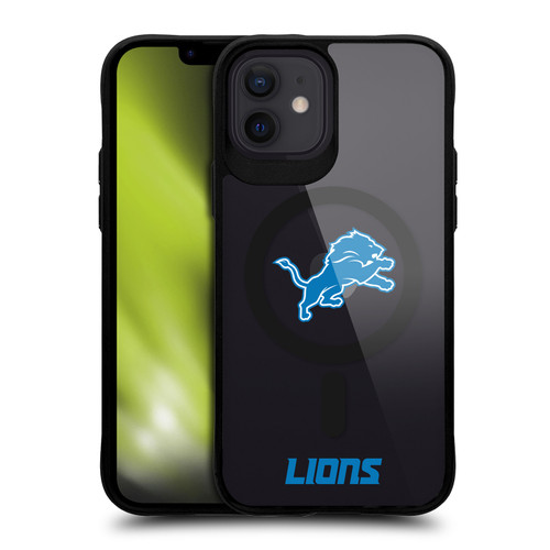 NFL Detroit Lions Logo BLACK SHOCKPROOF BUMPER CASE COMPATIBLE WITH Apple iPhone 12 / iPhone 12 Pro & MAGSAFE