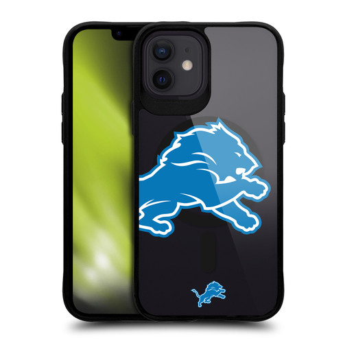 NFL Detroit Lions Oversized BLACK SHOCKPROOF BUMPER CASE COMPATIBLE WITH Apple iPhone 12 / iPhone 12 Pro & MAGSAFE