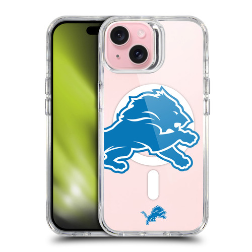 NFL Detroit Lions Oversized SHOCKPROOF BUMPER CASE COMPATIBLE WITH Apple iPhone 15 & MAGSAFE