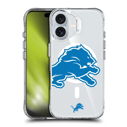 NFL Detroit Lions Oversized SHOCKPROOF BUMPER CASE COMPATIBLE WITH Apple iPhone 16 & MAGSAFE
