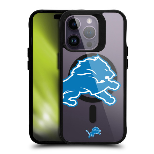 NFL Detroit Lions Oversized BLACK SHOCKPROOF BUMPER CASE COMPATIBLE WITH Apple iPhone 14 Pro & MAGSAFE