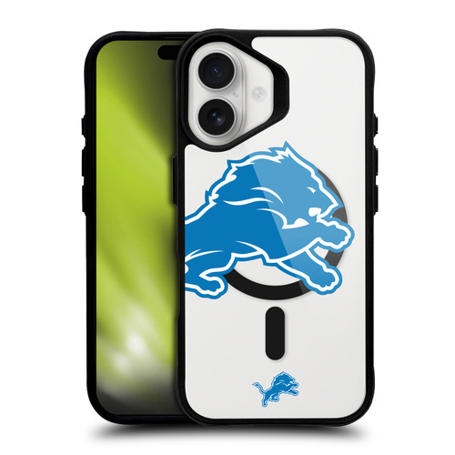 NFL Detroit Lions Oversized BLACK SHOCKPROOF BUMPER CASE COMPATIBLE WITH Apple iPhone 16 & MAGSAFE