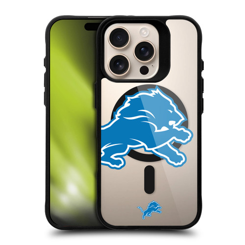 NFL Detroit Lions Oversized BLACK SHOCKPROOF BUMPER CASE COMPATIBLE WITH Apple iPhone 16 Pro & MAGSAFE
