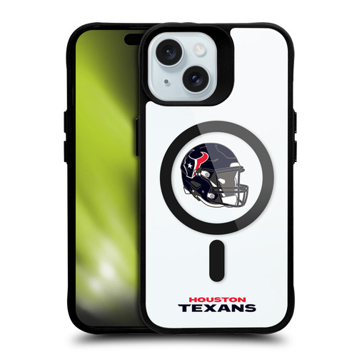 NFL Houston Texans Helmet Logotype BLACK SHOCKPROOF BUMPER CASE COMPATIBLE WITH Apple iPhone 15 & MAGSAFE