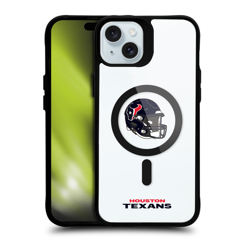 NFL Houston Texans Helmet Logotype BLACK SHOCKPROOF BUMPER CASE COMPATIBLE WITH Apple iPhone 15 Plus & MAGSAFE