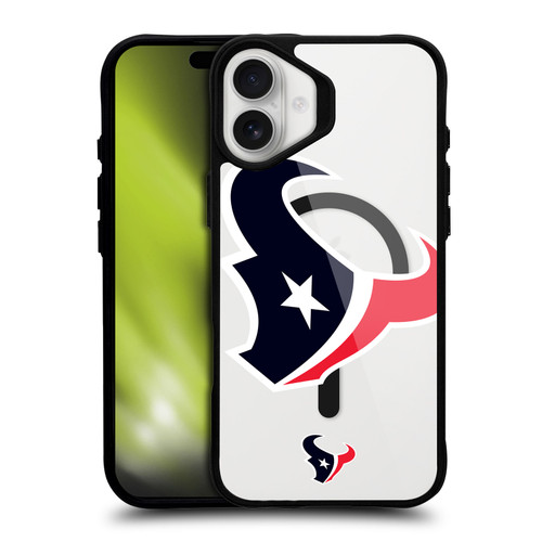 NFL Houston Texans Oversized BLACK SHOCKPROOF BUMPER CASE COMPATIBLE WITH Apple iPhone 16 Plus & MAGSAFE