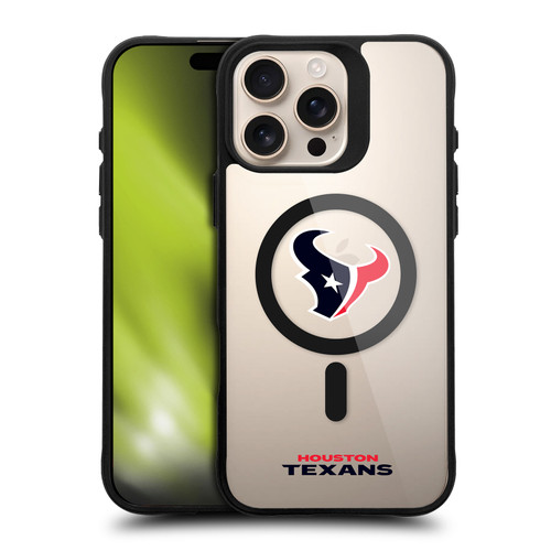NFL Houston Texans Logo BLACK SHOCKPROOF BUMPER CASE COMPATIBLE WITH Apple iPhone 16 Pro Max & MAGSAFE