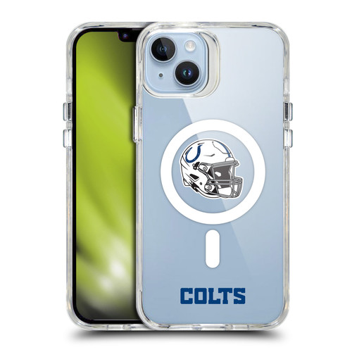 NFL Indianapolis Colts Helmet Logotype SHOCKPROOF BUMPER CASE COMPATIBLE WITH Apple iPhone 14 Plus & MAGSAFE