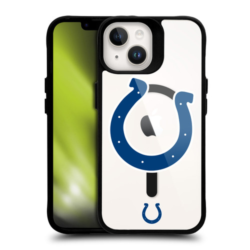 NFL Indianapolis Colts Oversized BLACK SHOCKPROOF BUMPER CASE COMPATIBLE WITH Apple iPhone 14 & MAGSAFE