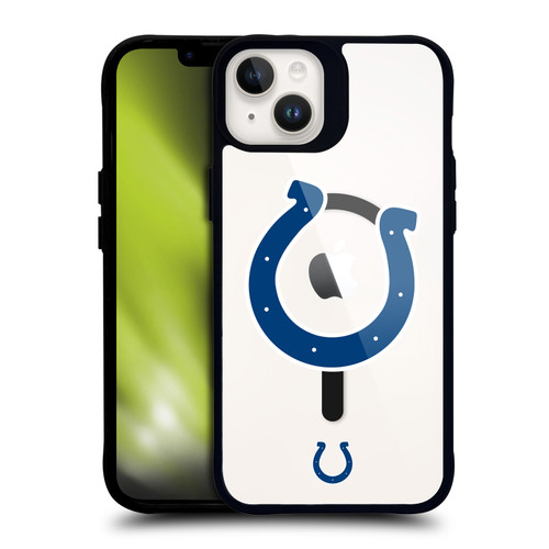 NFL Indianapolis Colts Oversized BLACK SHOCKPROOF BUMPER CASE COMPATIBLE WITH Apple iPhone 14 Plus & MAGSAFE