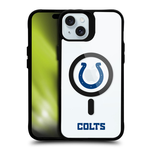 NFL Indianapolis Colts Logo BLACK SHOCKPROOF BUMPER CASE COMPATIBLE WITH Apple iPhone 15 Plus & MAGSAFE