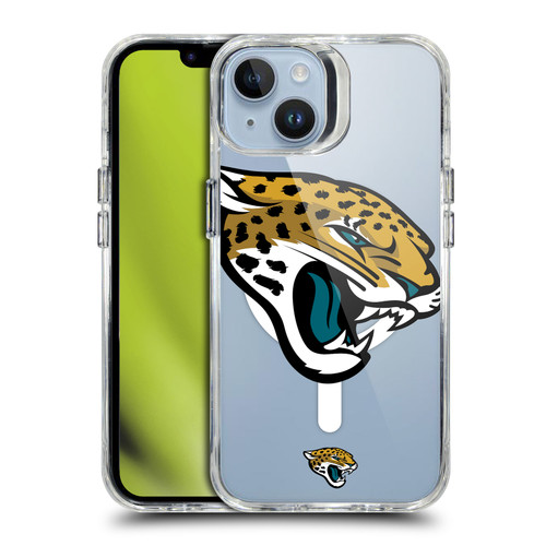 NFL Jacksonville Jaguars Oversized SHOCKPROOF BUMPER CASE COMPATIBLE WITH Apple iPhone 14 & MAGSAFE