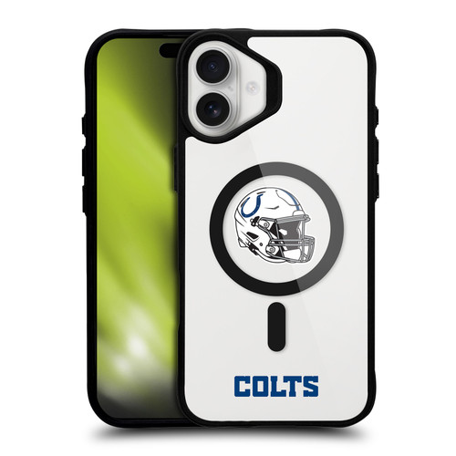 NFL Indianapolis Colts Helmet Logotype BLACK SHOCKPROOF BUMPER CASE COMPATIBLE WITH Apple iPhone 16 Plus & MAGSAFE