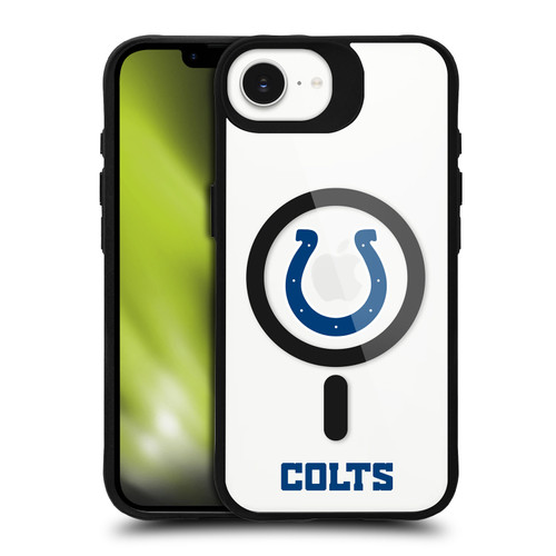 NFL Indianapolis Colts Logo BLACK SHOCKPROOF BUMPER CASE COMPATIBLE WITH Apple iPhone 16e / Apple iPhone 17e & MAGSAFE