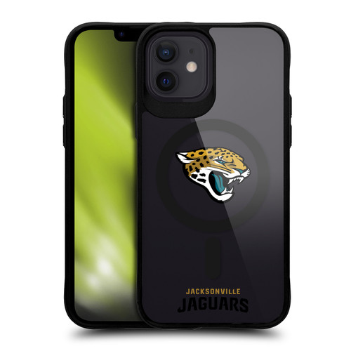 NFL Jacksonville Jaguars Logo BLACK SHOCKPROOF BUMPER CASE COMPATIBLE WITH Apple iPhone 12 / iPhone 12 Pro & MAGSAFE