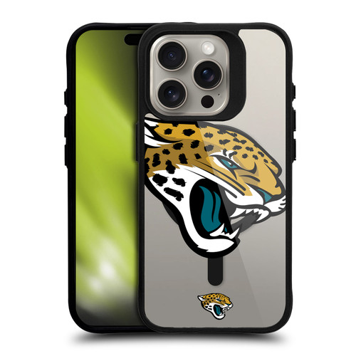 NFL Jacksonville Jaguars Oversized BLACK SHOCKPROOF BUMPER CASE COMPATIBLE WITH Apple iPhone 15 Pro & MAGSAFE