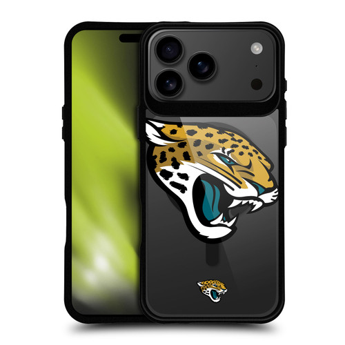 NFL Jacksonville Jaguars Oversized BLACK SHOCKPROOF BUMPER CASE COMPATIBLE WITH Apple iPhone 17 Pro Max & MAGSAFE