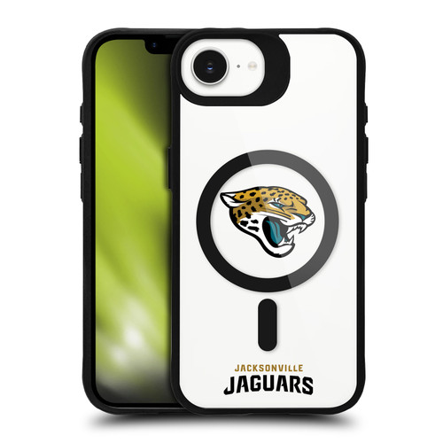 NFL Jacksonville Jaguars Logo BLACK SHOCKPROOF BUMPER CASE COMPATIBLE WITH Apple iPhone 16e / Apple iPhone 17e & MAGSAFE