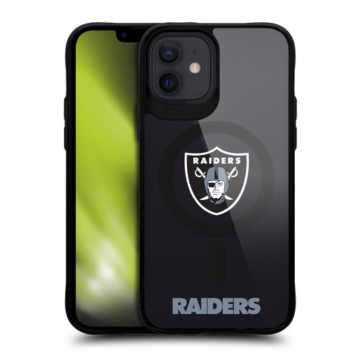 NFL Las Vegas Raiders Logo BLACK SHOCKPROOF BUMPER CASE COMPATIBLE WITH Apple iPhone 12 / iPhone 12 Pro & MAGSAFE