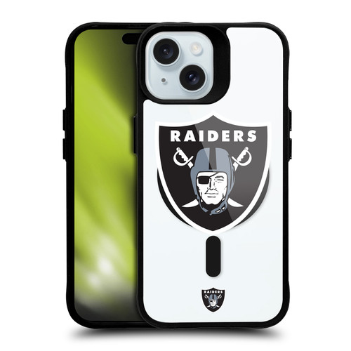 NFL Las Vegas Raiders Oversized BLACK SHOCKPROOF BUMPER CASE COMPATIBLE WITH Apple iPhone 15 & MAGSAFE