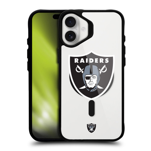 NFL Las Vegas Raiders Oversized BLACK SHOCKPROOF BUMPER CASE COMPATIBLE WITH Apple iPhone 16 Plus & MAGSAFE