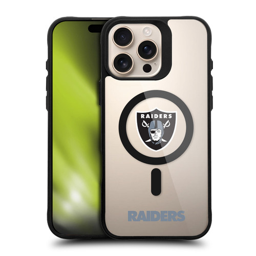 NFL Las Vegas Raiders Logo BLACK SHOCKPROOF BUMPER CASE COMPATIBLE WITH Apple iPhone 16 Pro Max & MAGSAFE