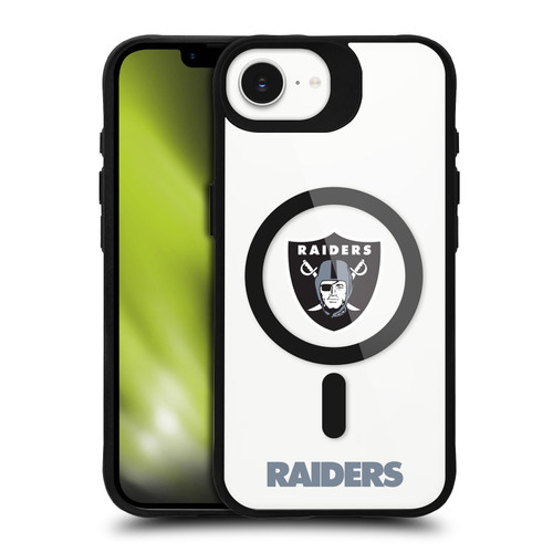 NFL Las Vegas Raiders Logo BLACK SHOCKPROOF BUMPER CASE COMPATIBLE WITH Apple iPhone 16e / Apple iPhone 17e & MAGSAFE