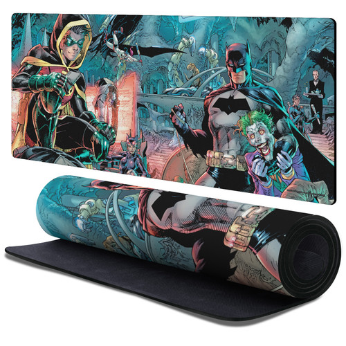 Batman DC Comics Logos And Comic Book Batman And Robin Gaming Office Desk PC Keyboard Mouse Mat Pad 37.4 x 15.75 x 0.16 inches (900 x 400 mm) - XL