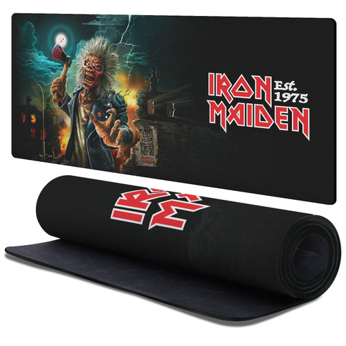 Iron Maiden Graphic Art Axe Eddie Art Gaming Office Desk PC Keyboard Mouse Mat Pad 37.4 x 15.75 x 0.16 inches (900 x 400 mm) - XL