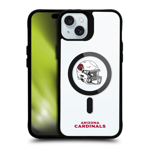 NFL Arizona Cardinals Helmet Logotype BLACK SHOCKPROOF BUMPER CASE COMPATIBLE WITH Apple iPhone 15 Plus & MAGSAFE