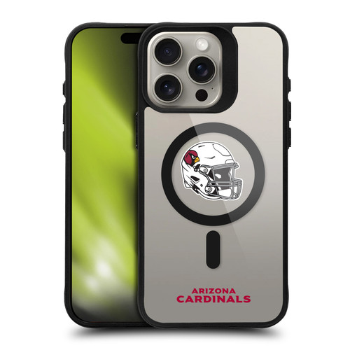 NFL Arizona Cardinals Helmet Logotype BLACK SHOCKPROOF BUMPER CASE COMPATIBLE WITH Apple iPhone 15 Pro Max & MAGSAFE